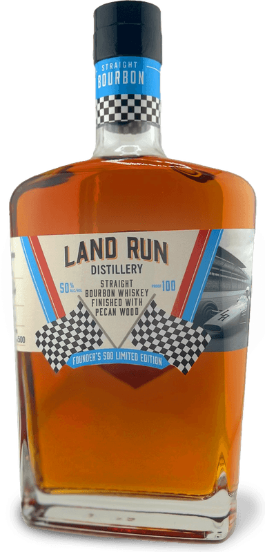 Land Run Distillery straight bourbon whiskey
finished with pecan wood - Premium Oklahoma craft whiskey