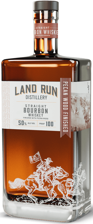 Land Run Distillery Straight Bourbon Whiskey
Finished with Pecan Wood - Premium Oklahoma craft whiskey